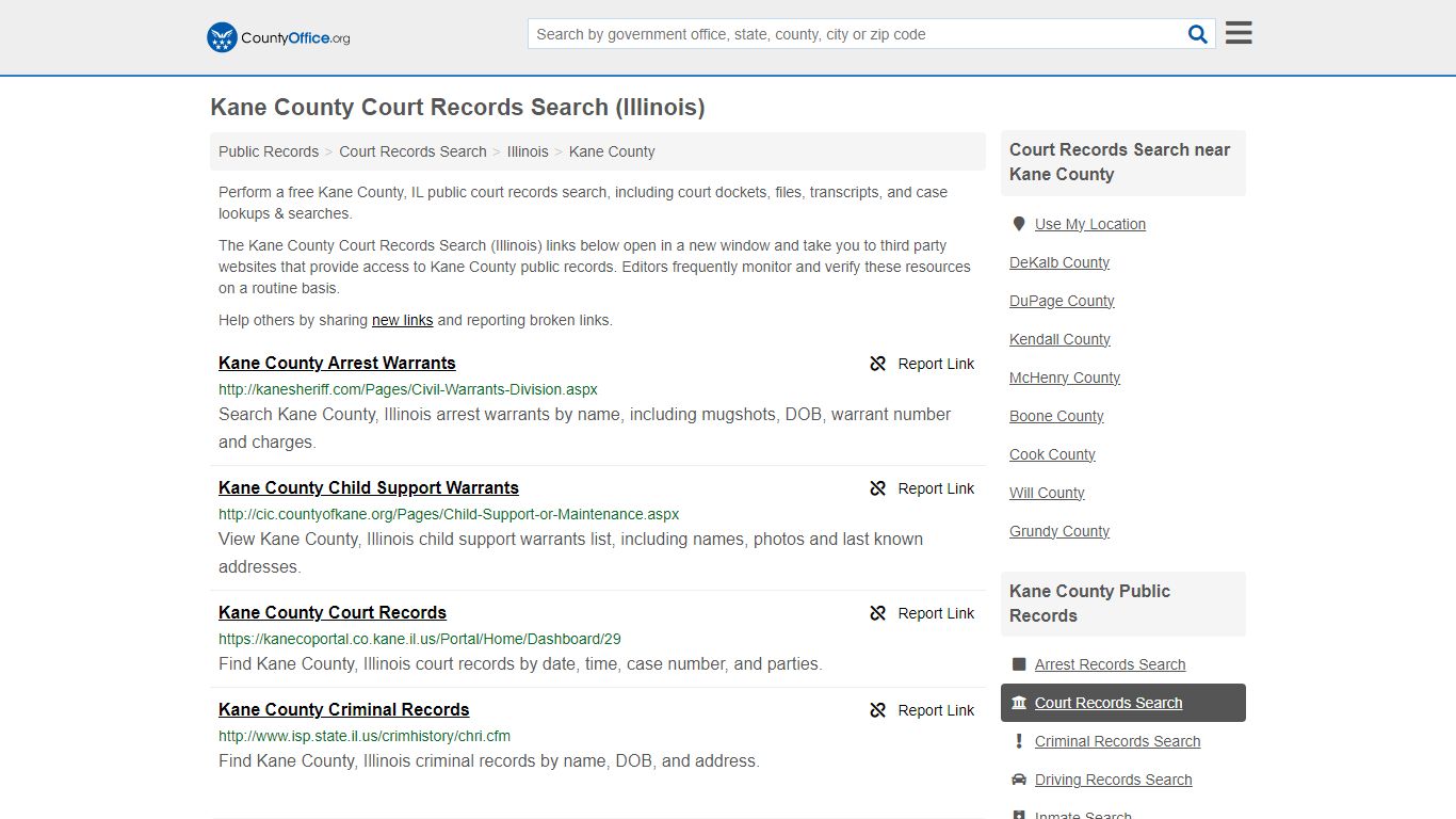 Court Records Search - Kane County, IL (Adoptions, Criminal, Child ...